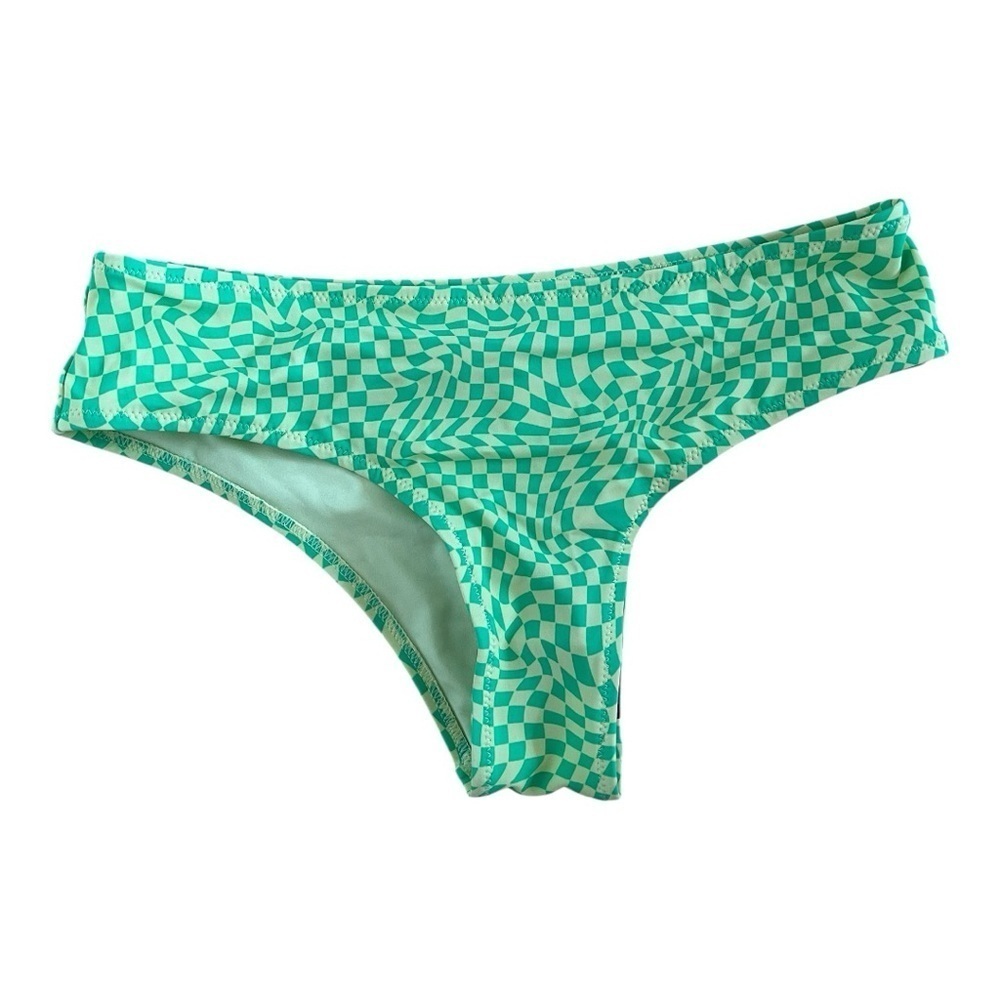 NWT Don ‘t Call Me Jennyfer Green Checkered Women's Swim Bottom size small